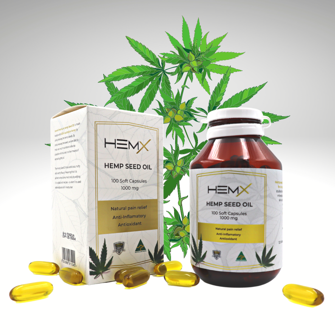 HEMX Hemp Seed Oil 100 Soft Capsules 1000mg