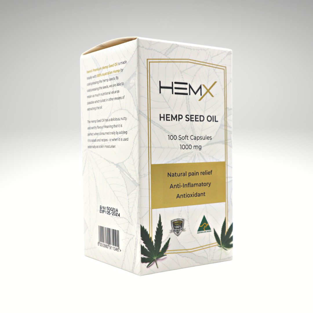 HEMX Hemp Seed Oil 100 Soft Capsules 1000mg