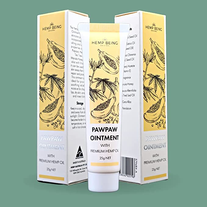 HEMPBEING ORIGINAL PAWPAW OINTMENT WITH PREMIUM HEMP OIL 25g Multi-purpose All Skin Suitable